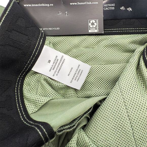 New Iron Co. Stretch Tech Cargo Short 11" Inseam Cactus Green Men's Size 30 NWT - Picture 4 of 6